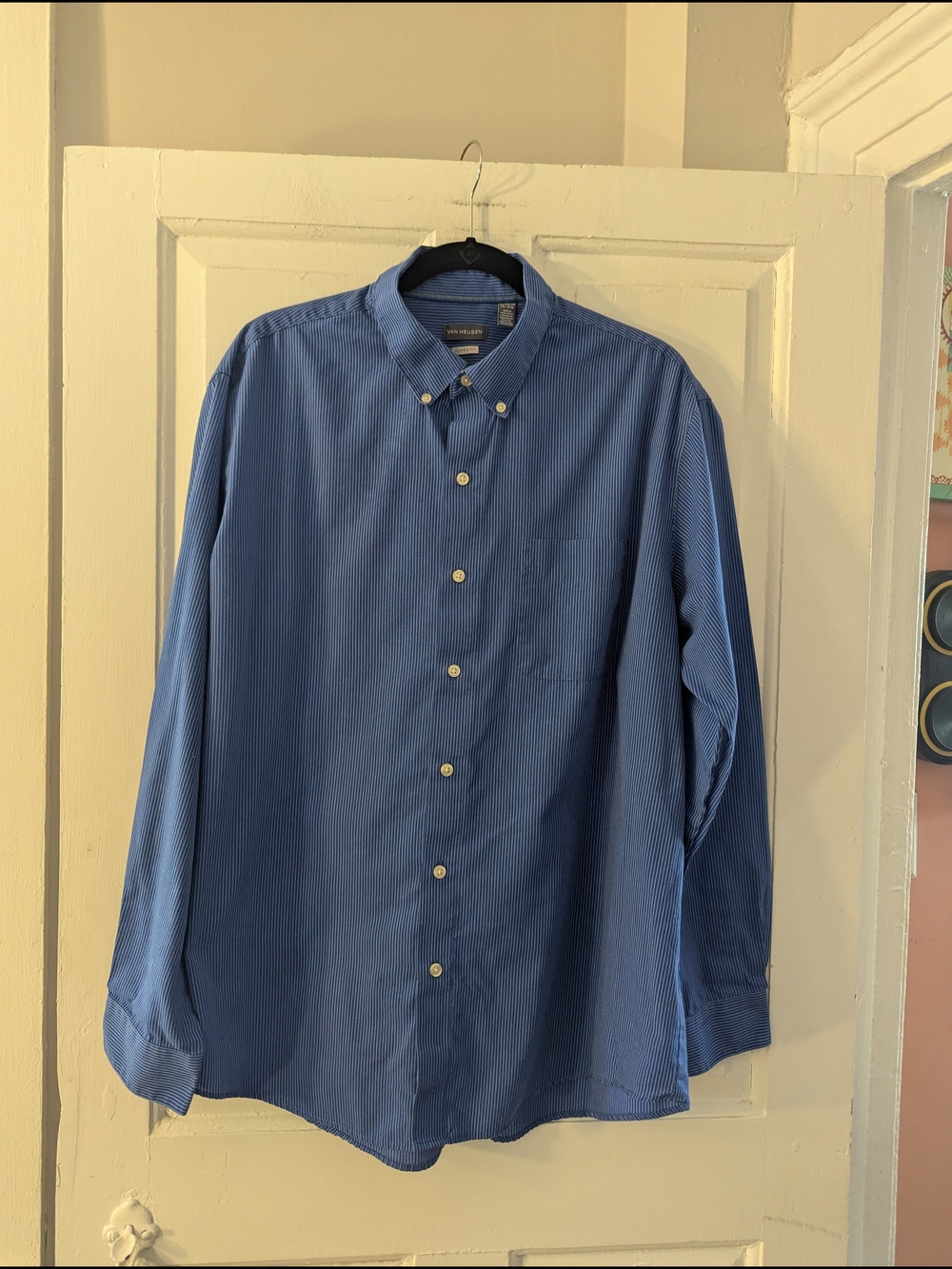 Van Heusen Men's Blue Button-Down Dress Shirt